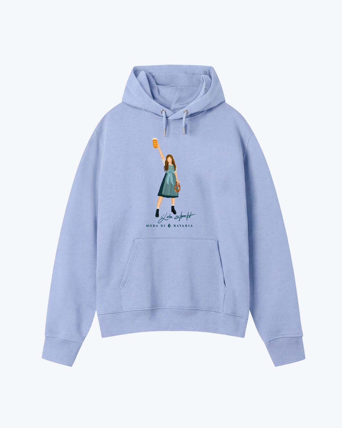 Lebn_Schmeckt_Hoodie_Hellblau